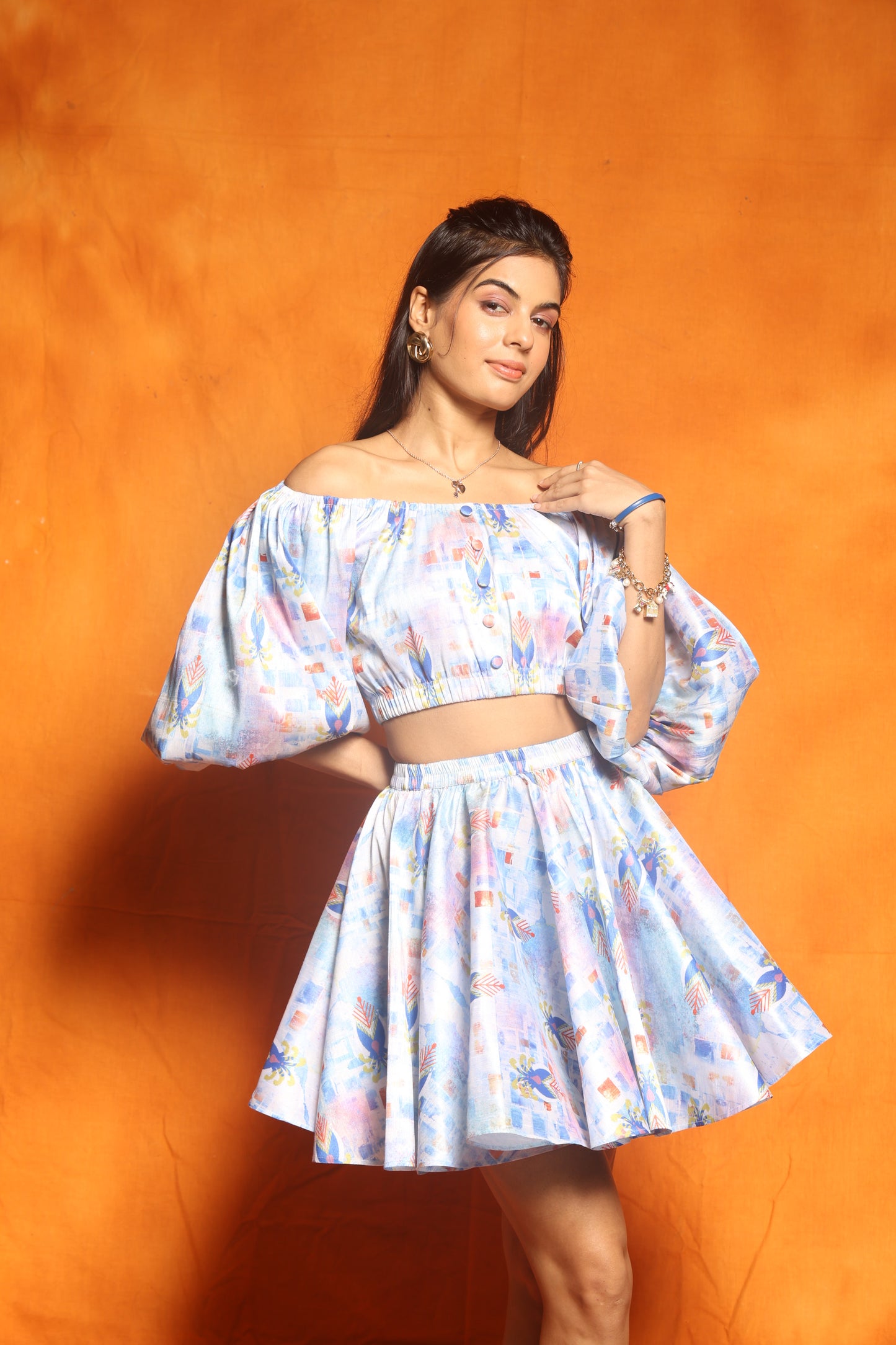jacquard co-ords skirt set